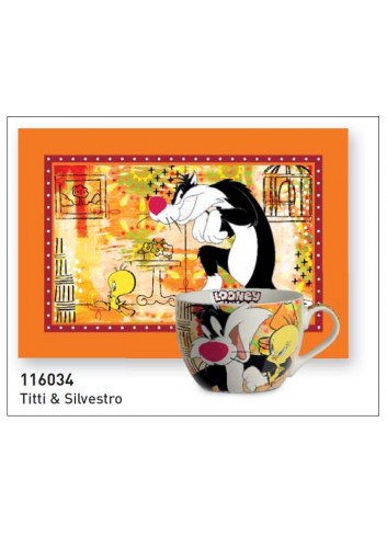 Set tazza colazione e tovaglietta Titti & Silvestro 116034 Looney Tunes Egan