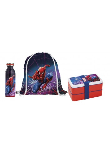 Set bottiglia termica sacca lunch box Spider-man 108072