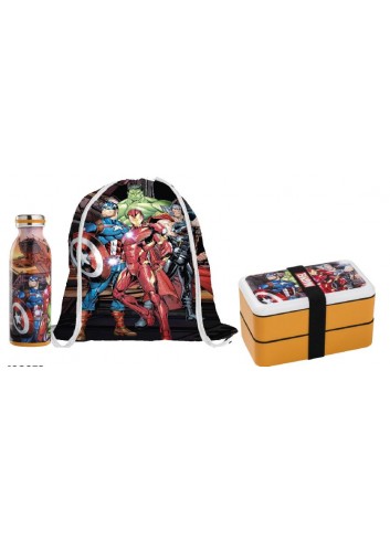 Set bottiglia termica sacca lunch box Avengers 108073