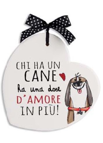 Formella ceramica "Chi ha un cane.." 186005 Pensieri e Parole Egan