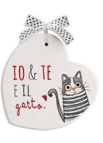 Formella ceramica "Io & te e il gatto..." 186004 Pensieri e Parole Egan