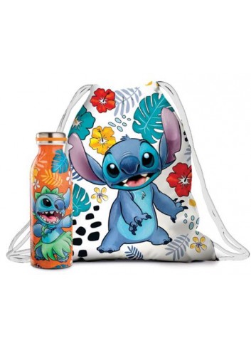 Gift set bottiglia termica arancio e sacca Stitch 122038 Disney Egan